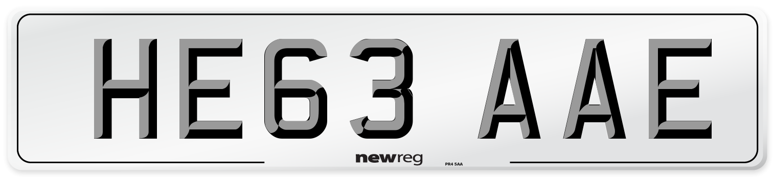 HE63 AAE Number Plate from New Reg